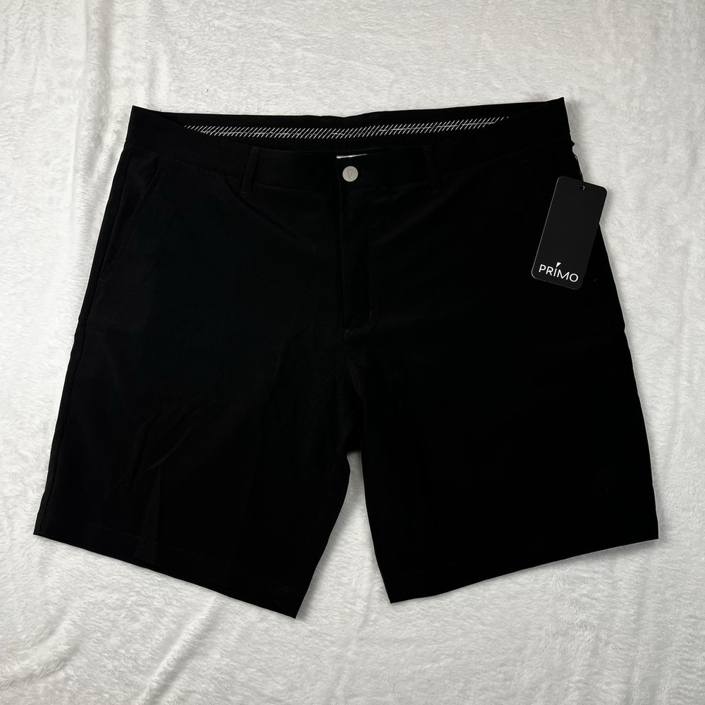 NEW Primo Golf Shorts Mens 40 7" Inseam Stretch Black‎ Lightweight Golf Apparel